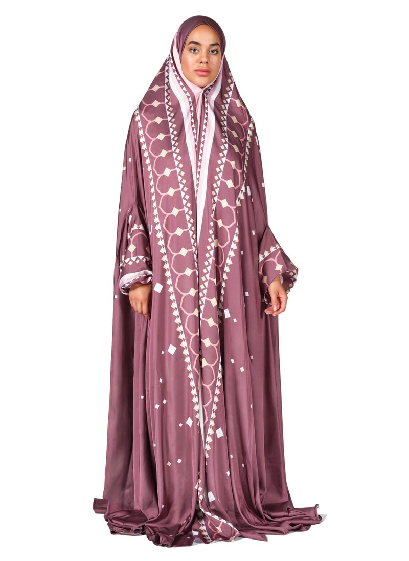 صبر - ثوب صلاة صبر لاهور، عنابي - Image 1