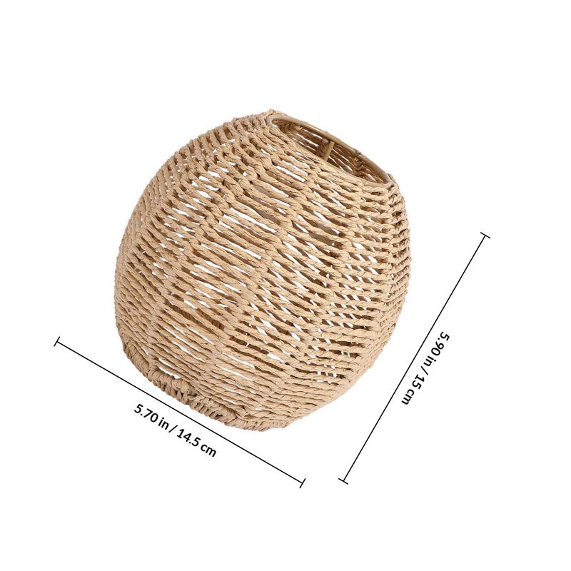 1pc Paper Woven Lampshade Lamp Shade Ceiling Light Shade Decoration Chinese Style Lampshade - Image 2