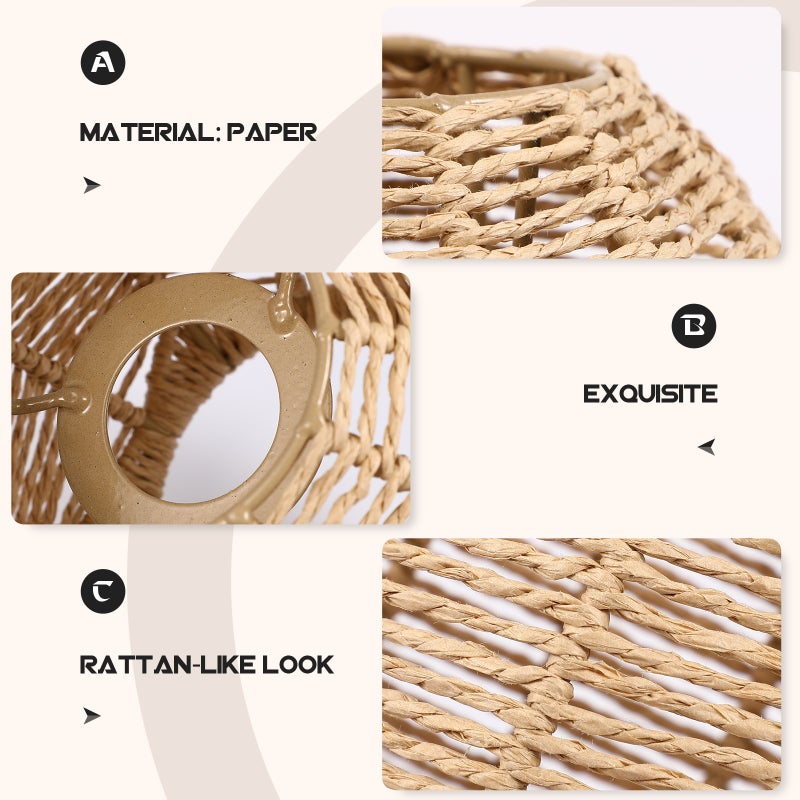 1pc Paper Woven Lampshade Lamp Shade Ceiling Light Shade Decoration Chinese Style Lampshade - Image 4