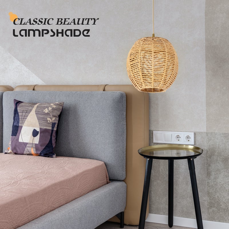 1pc Paper Woven Lampshade Lamp Shade Ceiling Light Shade Decoration Chinese Style Lampshade - Image 5
