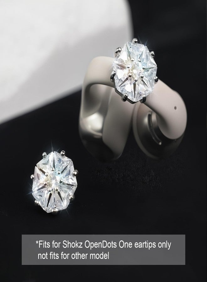 ريير مشابك أذن أنيقة ومزخرفة متوافقة مع أطراف سماعات Shokz OpenDots One - حلقات زركونيا لامعة فريدة من نوعها تجعل سماعات الأذن الخاصة بك مميزة (زوج) - Image 4