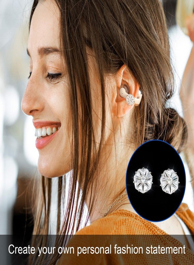 ريير مشابك أذن أنيقة ومزخرفة متوافقة مع أطراف سماعات Shokz OpenDots One - حلقات زركونيا لامعة فريدة من نوعها تجعل سماعات الأذن الخاصة بك مميزة (زوج) - Image 3