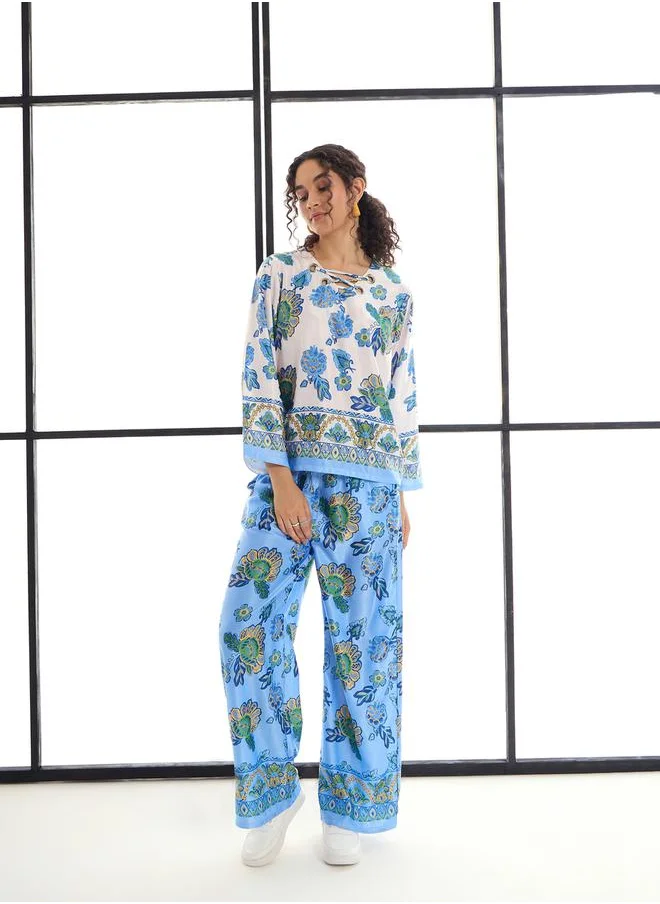 ساسافراس Floral Print Top & Pants Co-Ords