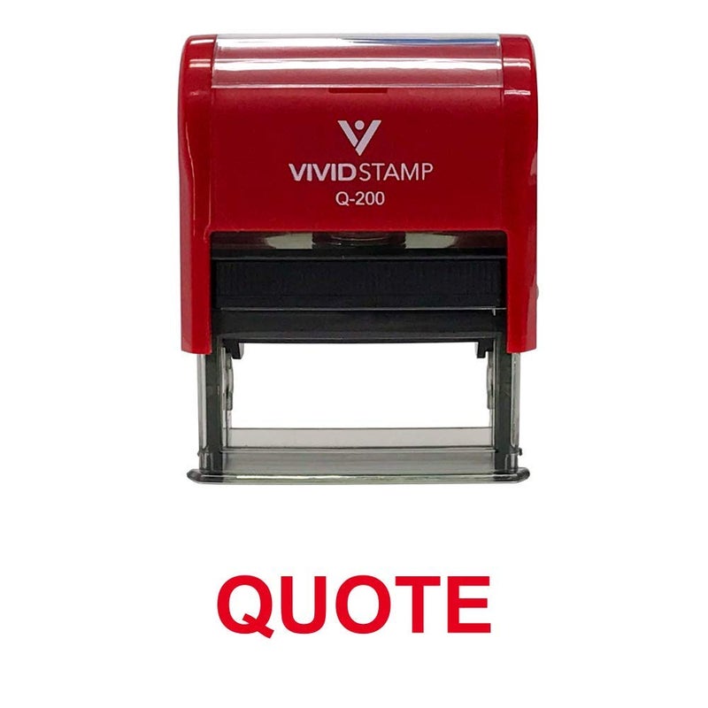 Quote Office Self Inking Rubber Stamp Red Ink Medium