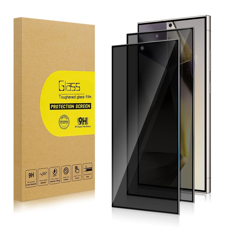 Lokyoo 2 Pack Privacy Screen Protector for Samsung Galaxy S24 Ultra[Anti-Spy Tempered Glass] [Fingerprint Unlock Support], Anti-Scratch, Bubble-Free, Easy Install 9H Protective Glass for S24 Ultra - Image 1