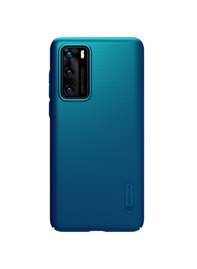 Nillkin Huawei P40 Case Mobile Cover Super Frosted Shield Hard Phone Cover With Stand 【 Slim Fit 】 【 Designed Case For Huawei P40 】 Blue