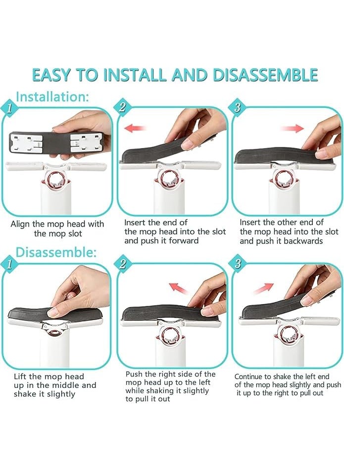 PURCHASE PLUSE PURCHASE PLUSE Mini Mop for Small Spaces Powerful Mini Mop Household Mini Cleaning Mop Quick Dry Mops for Living Room Bedroom Office Cleaning mop SelfSqueeze Small Mop Sponge Mop 1 PCS  - Image 2