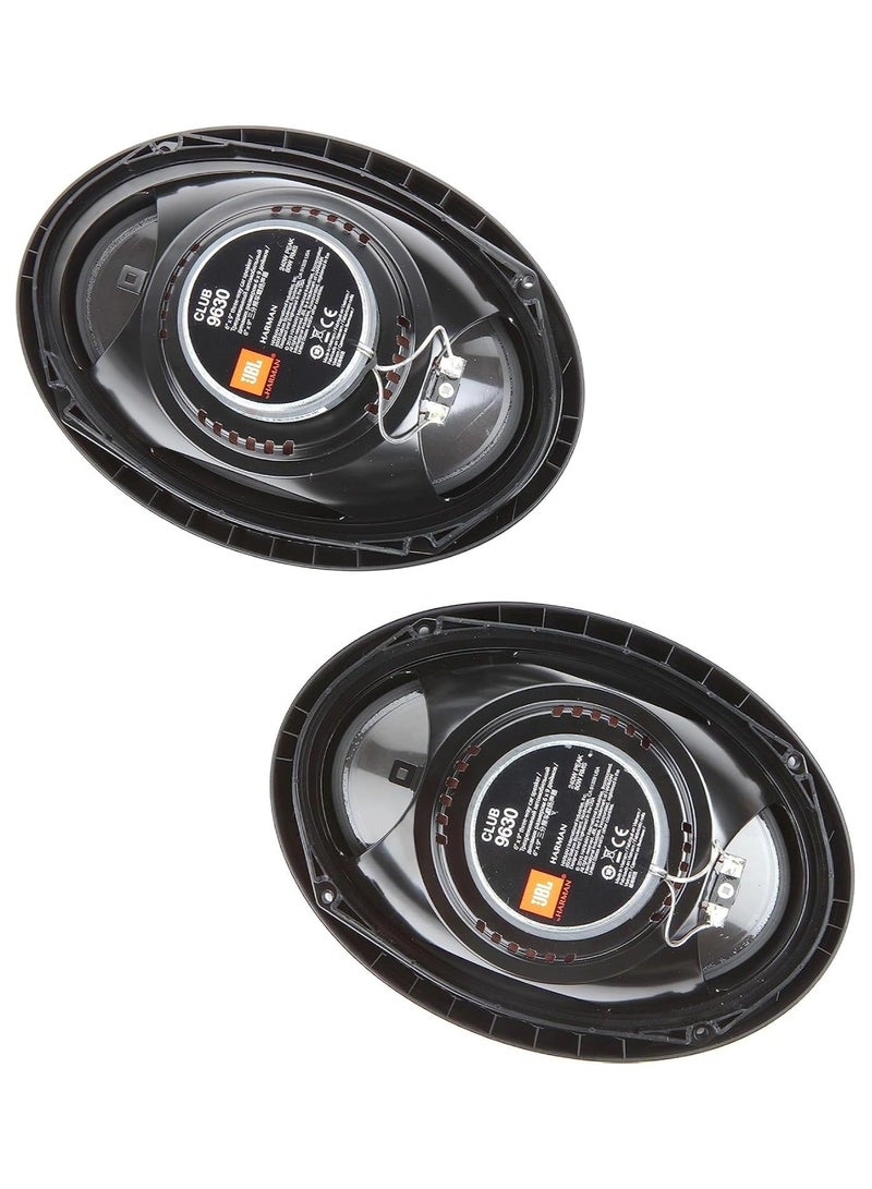JBL Coaxial Car Audio Stereo Speakers Club 9630 480Peak Power 6x9 3ohm Club Series 3-Way UV-Resistant Polypropylene Woofers Grilles Included Bundled with Alphasonik Earbuds - Image 2