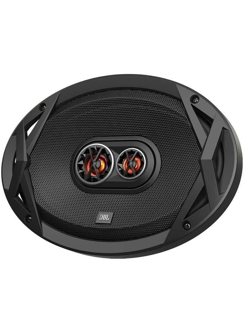 JBL Coaxial Car Audio Stereo Speakers Club 9630 480Peak Power 6x9 3ohm Club Series 3-Way UV-Resistant Polypropylene Woofers Grilles Included Bundled with Alphasonik Earbuds - Image 4