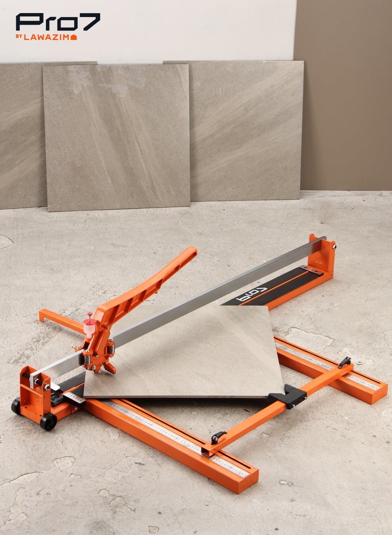 LAWAZIM Pro7 Manual Tile Cutter - Single Rail 62.99inch/1600mm with Laser Guide, Metal Metric Ruler, 0-45° Angle Adjustment & Support Bracket for Ceramic and Porcelain Floor & Wall Tile Installation - Image 5