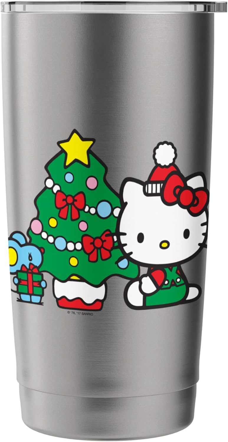 Hello Kitty Hello Kitty Christmas Tree Tee Shirt Stainless Steel Insulated Tumbler  - Image 3