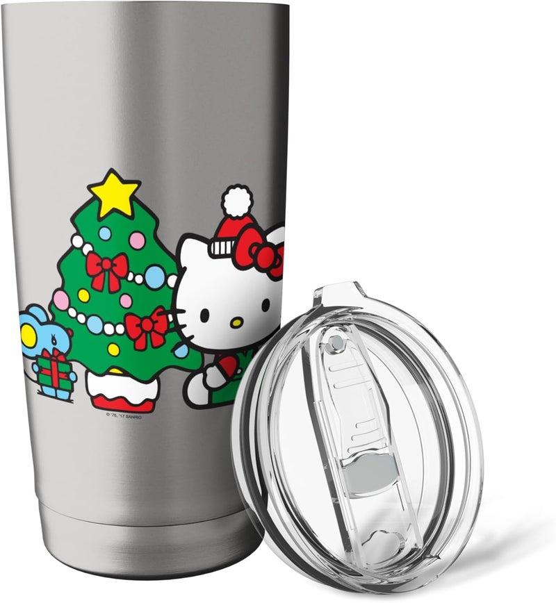 Hello Kitty Hello Kitty Christmas Tree Tee Shirt Stainless Steel Insulated Tumbler  - Image 5
