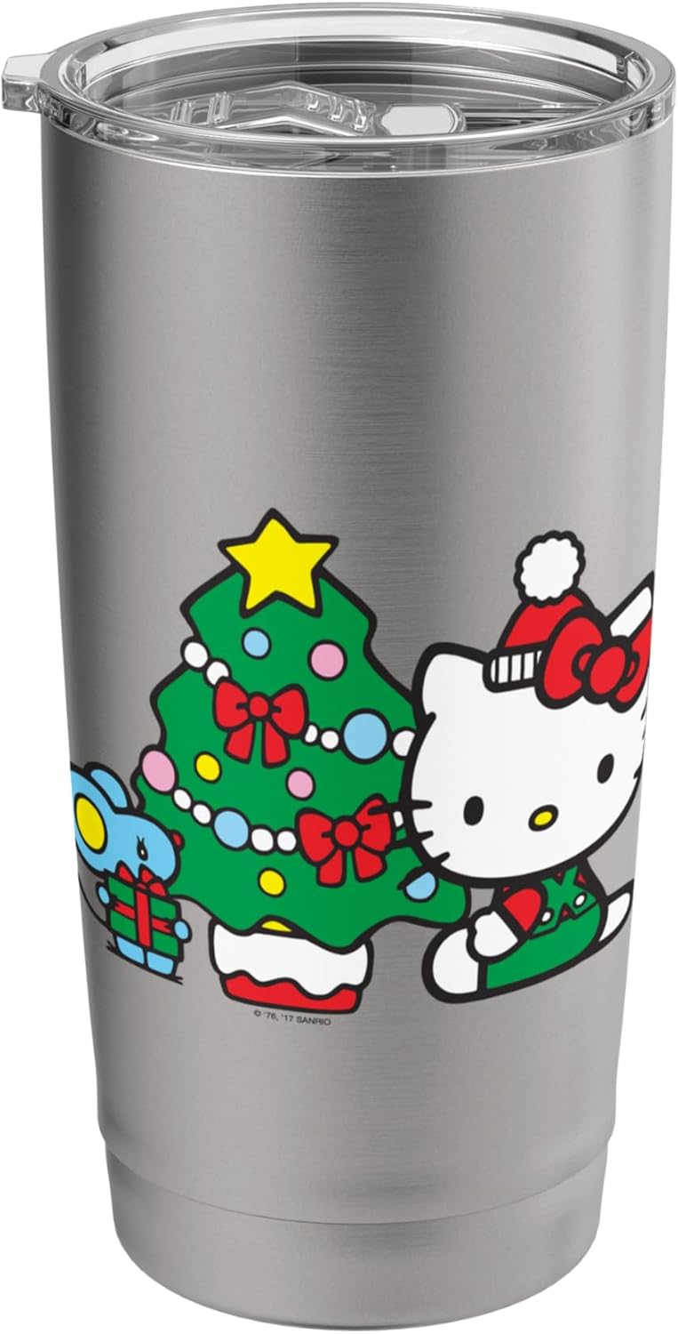 Hello Kitty Hello Kitty Christmas Tree Tee Shirt Stainless Steel Insulated Tumbler  - Image 1