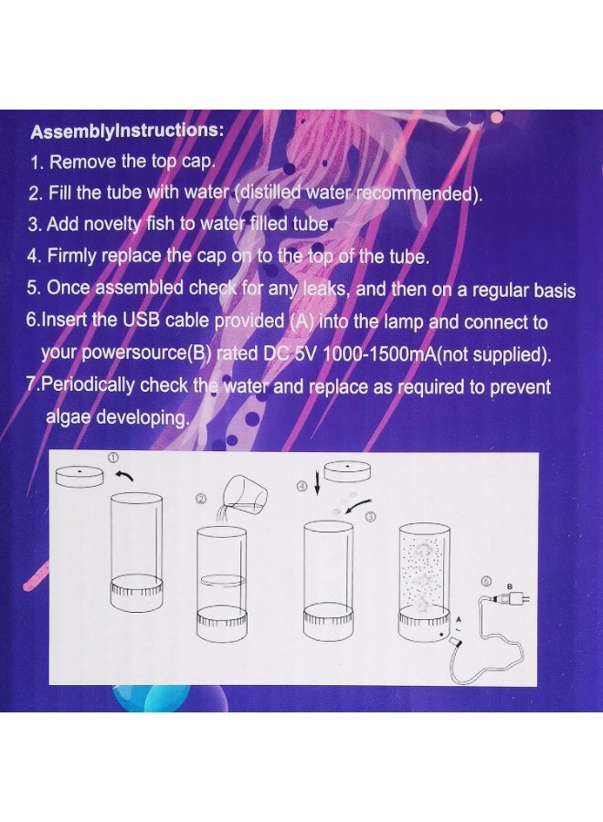 مصباح فقاعات السمك LED، إضاءة ليلية ملونة لحوض السمك، مصباح مزاج حسي يعمل بمنفذ USB - Image 5