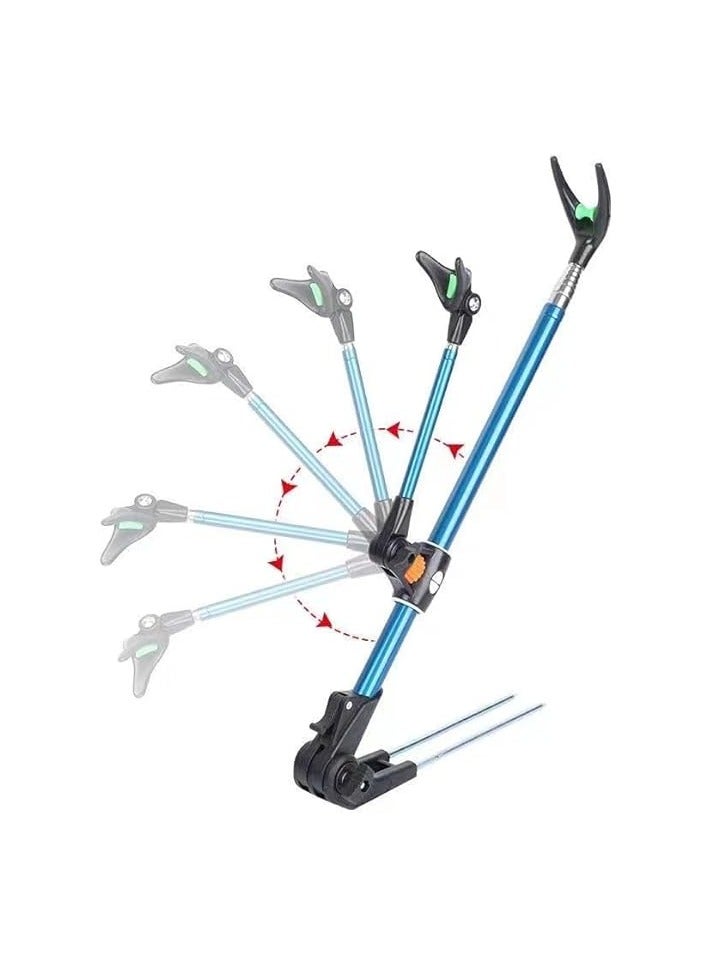 بروماس 1 حزمة حامل قضيب الصيد قابل للسحب لحامل قضيب الصيد، يحمل 2 قضبان الصيد/القطب، حامل قضيب الصيد، حامل قضيب الصيد لمعدات الشاطئ، قابل للتعديل 360 درجة - Image 2