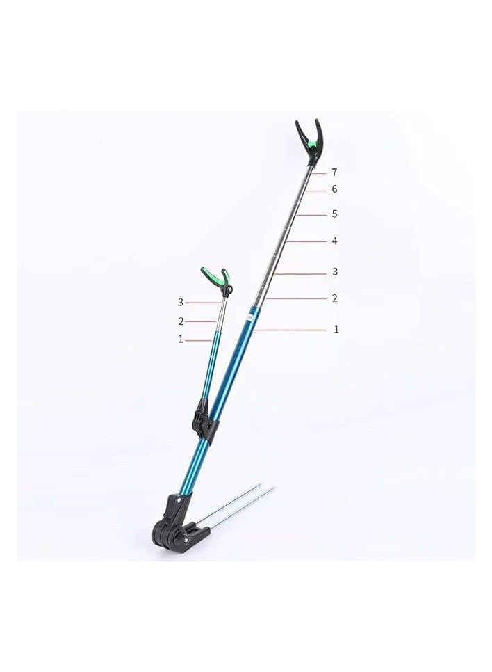 بروماس 1 حزمة حامل قضيب الصيد قابل للسحب لحامل قضيب الصيد، يحمل 2 قضبان الصيد/القطب، حامل قضيب الصيد، حامل قضيب الصيد لمعدات الشاطئ، قابل للتعديل 360 درجة - Image 4