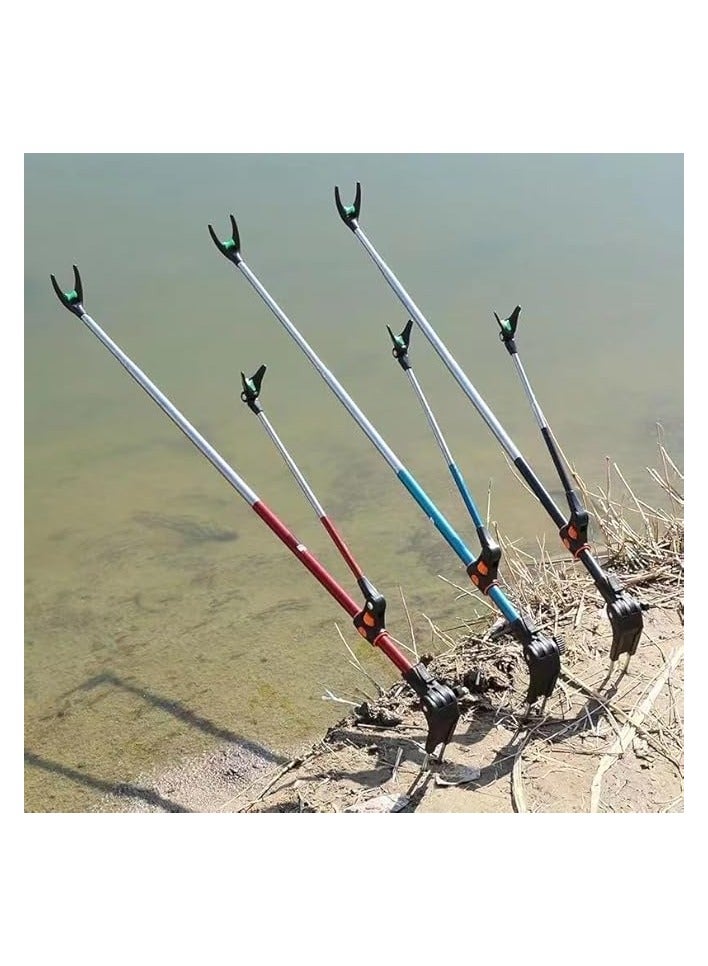 بروماس 1 حزمة حامل قضيب الصيد قابل للسحب لحامل قضيب الصيد، يحمل 2 قضبان الصيد/القطب، حامل قضيب الصيد، حامل قضيب الصيد لمعدات الشاطئ، قابل للتعديل 360 درجة - Image 5