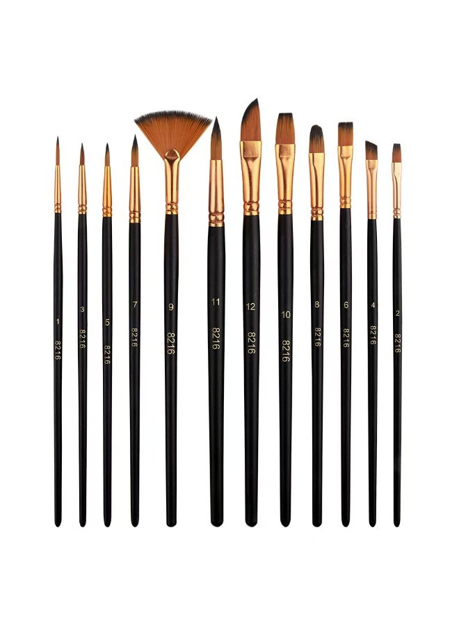 Xinbowen 12-Piece Nylon Hair Paint Brush Set: Children’s DIY Art Tools & Student Art Supplies - Image 3