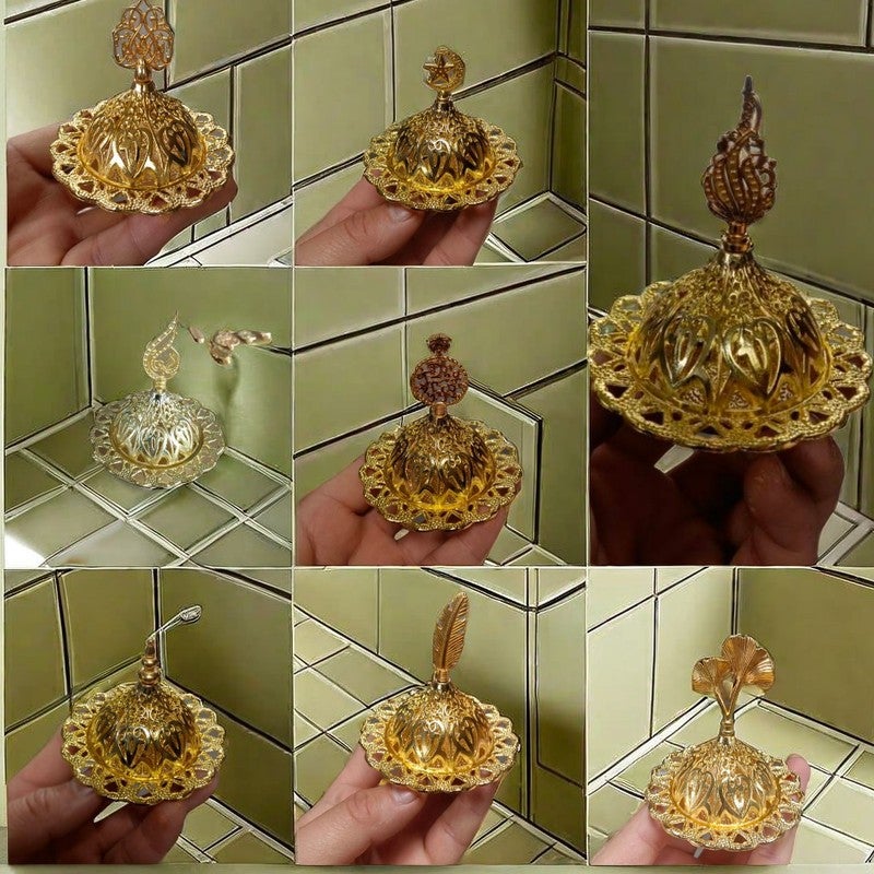 حامل بخور فاخر من الذهب المنقوش - Image 2