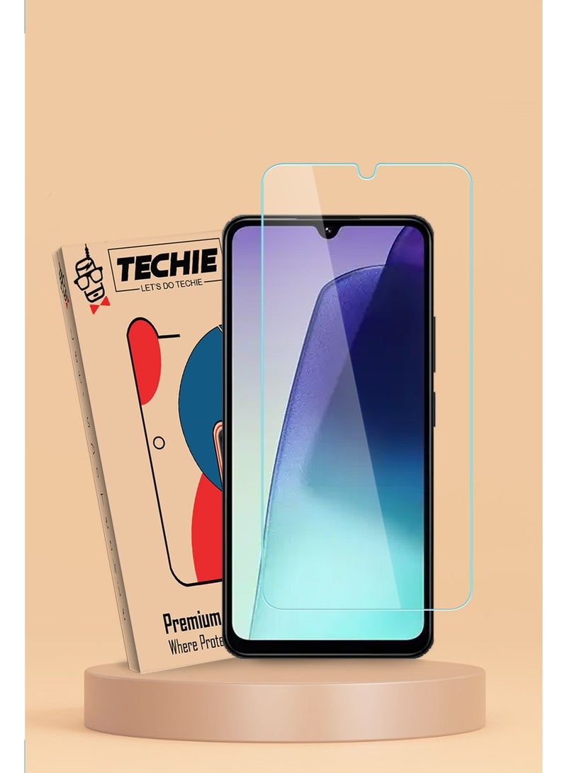 Techie حماية شاشة زجاجية مقساة HD لهاتف Xiaomi Redmi 14C / POCO C75 4G - مضادة للانعكاس ومضادة للفقاعات بصلابة 9H وسمك 0.33 مم وحواف مدورة وسهلة التركيب - Image 1