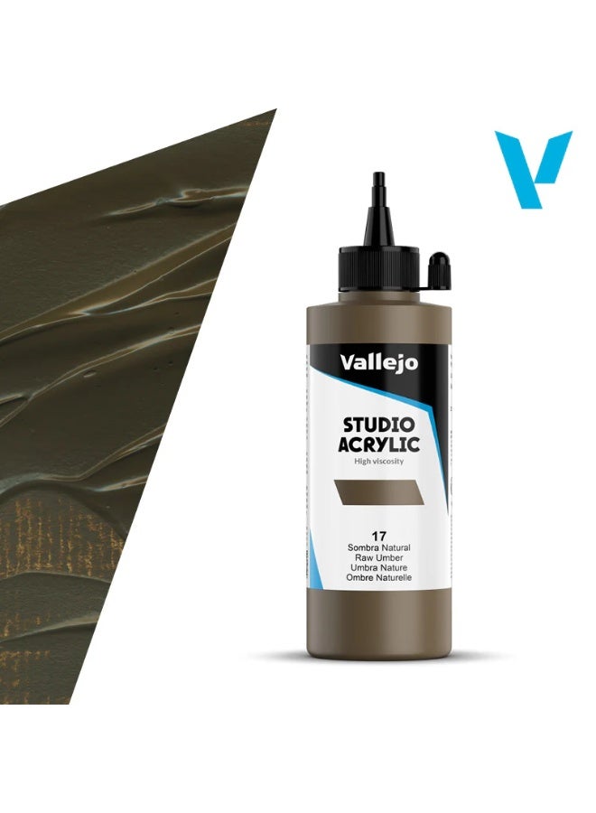 فاليجو طلاء أكريليك للفنانين 17 خام أومبر 200 مل - درجة الاستوديو، مقاوم للضوء وغير سام
