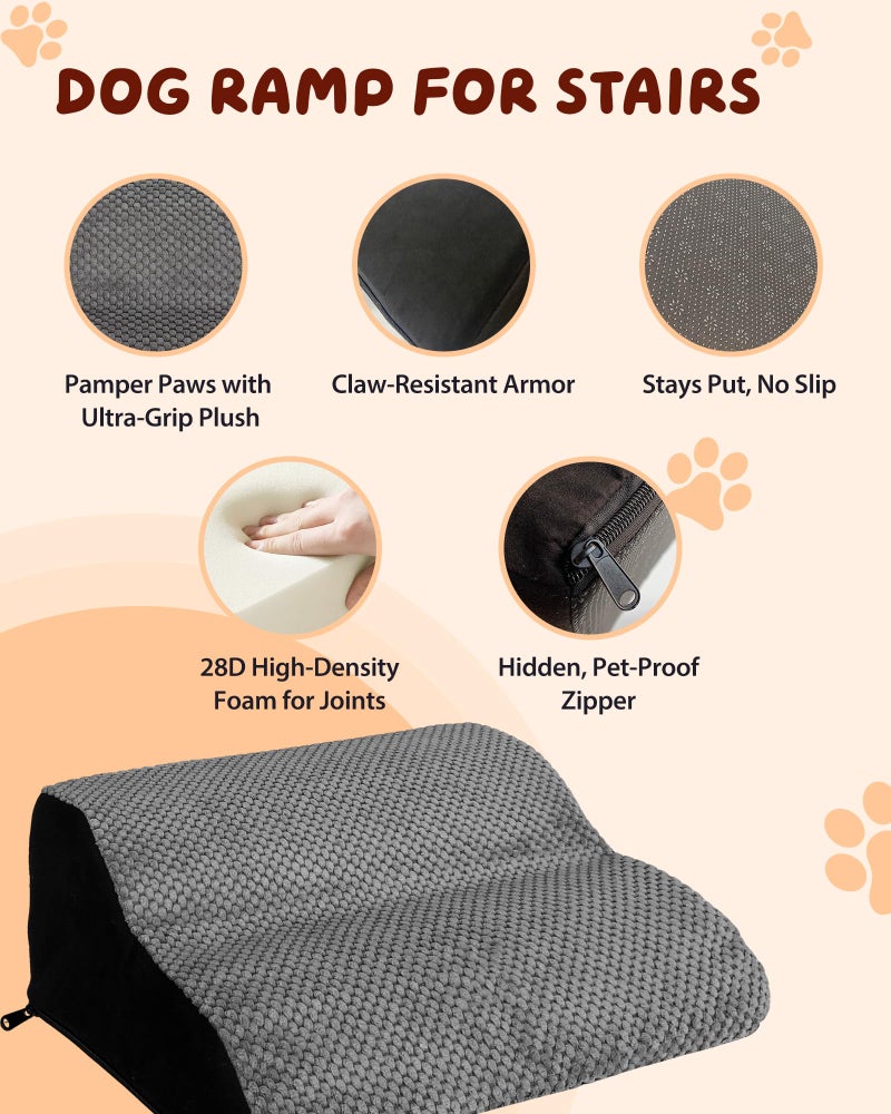 NRYDEPET Dog Ramp for Stairs 2Pack, Try Now Risk-Free! Low-Profile Non-Slip Pet Stair Ramps with Washable Cover, Gentle Slope for Senior, Small Short-Legged Dogs and Cats (Corgi, Dachshund) - Image 3
