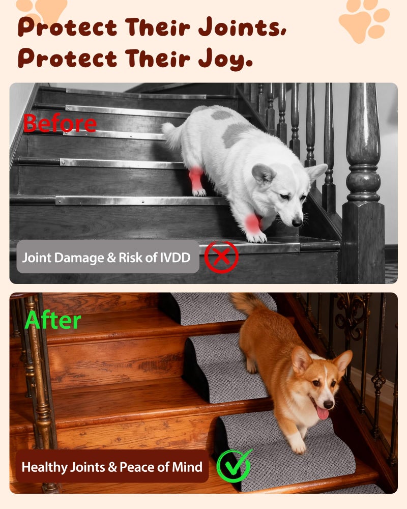 NRYDEPET Dog Ramp for Stairs 2Pack, Try Now Risk-Free! Low-Profile Non-Slip Pet Stair Ramps with Washable Cover, Gentle Slope for Senior, Small Short-Legged Dogs and Cats (Corgi, Dachshund) - Image 5