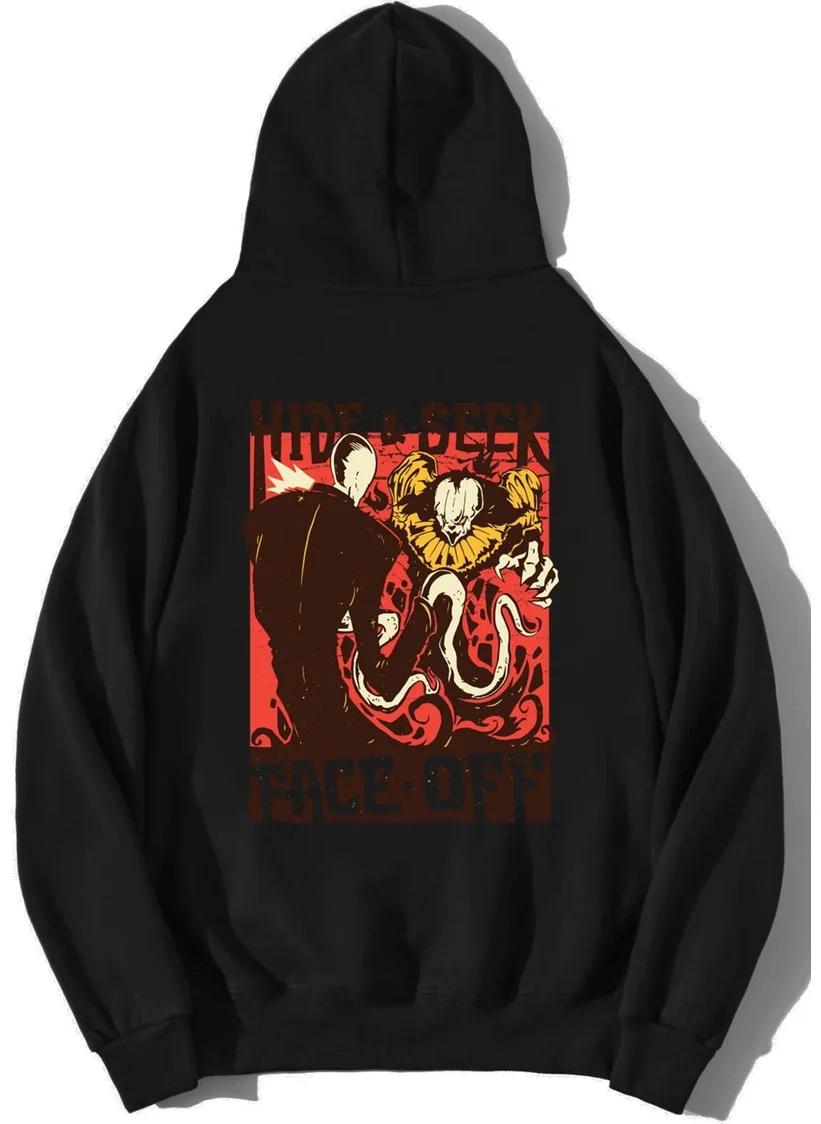 BRZ Collection Unisex Oversize Horror Face-Off Hoodie