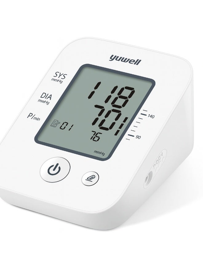 يوويل جهاز قياس ضغط إلكتروني Yuwell YE660D – شاشة LCD كبيرة – كشف نبضات غير منتظمة IHB – ذاكرة 90 قراءة – سوار 22–45 سم – مع محول كهرباء - Image 1