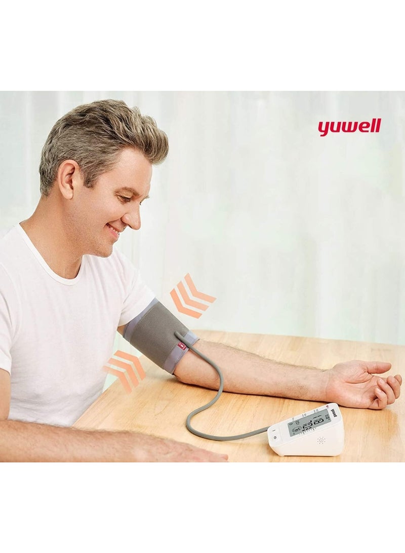 يوويل جهاز قياس ضغط إلكتروني Yuwell YE660D – شاشة LCD كبيرة – كشف نبضات غير منتظمة IHB – ذاكرة 90 قراءة – سوار 22–45 سم – مع محول كهرباء - Image 5