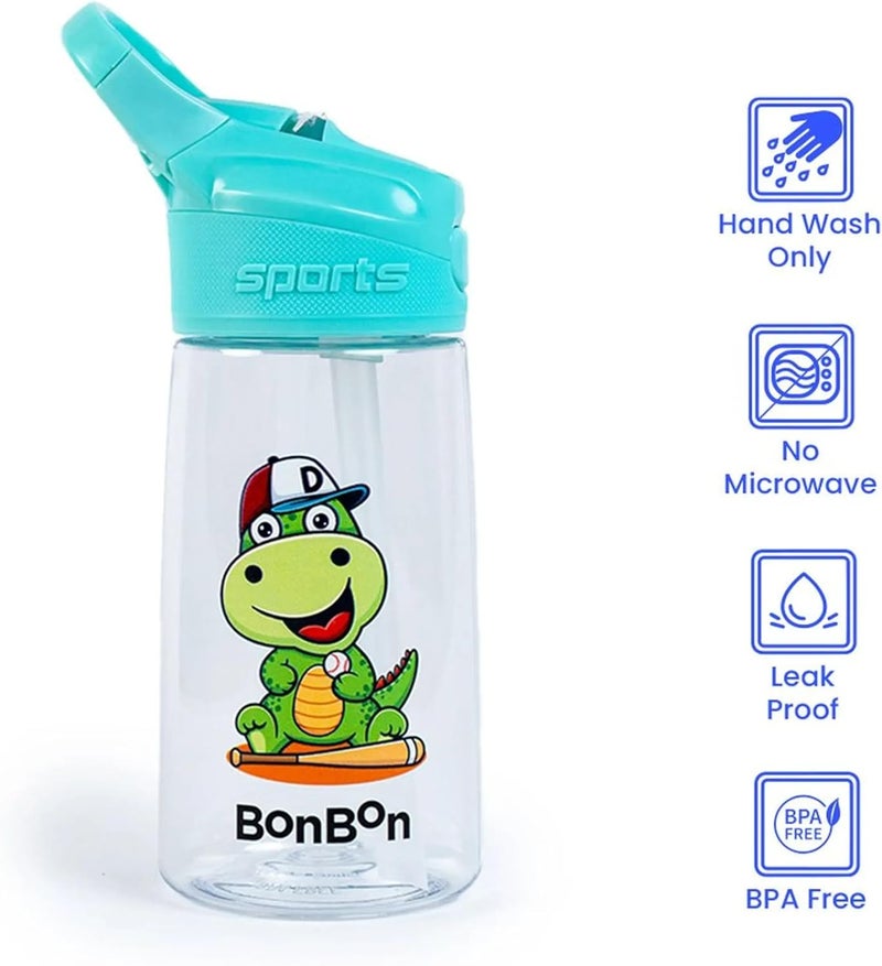 BonBon Elite Tritan Kids Water Bottle 450ml - Playful Dino - Image 4
