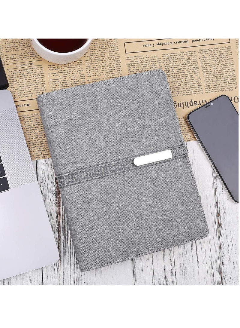 Generic A5 Leather Notebook, Refillable Journal Notebook with Pen, 6-Ring Binder Leather Travel Journal or Writing, 200 Pages A5 Ruled Paper Diary for Men Women Hardcover Daily Planner (Grey)  - Image 5