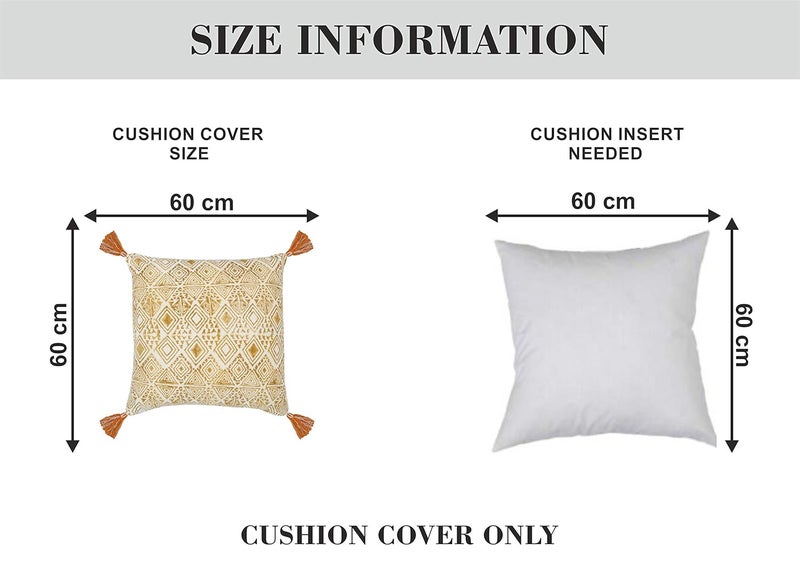 IMPEXART PVT LTD Velvet 250TC Cushion Cover 60X60 CM Multicolor 1Pc - Image 4