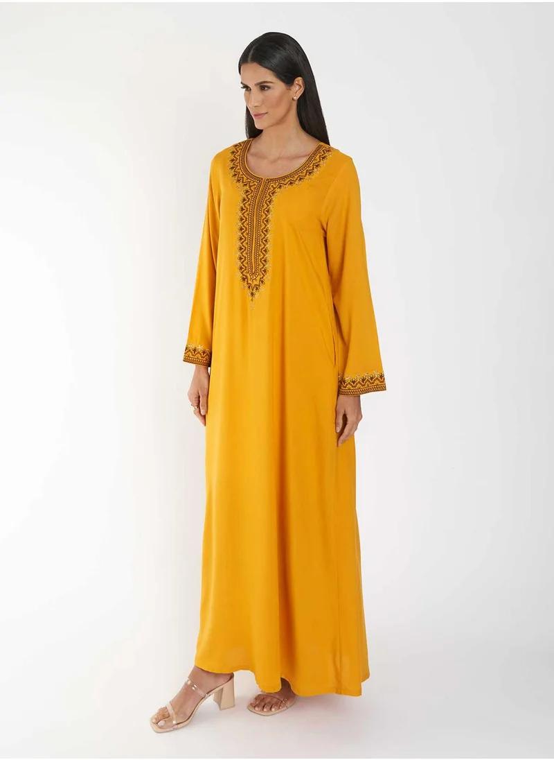 KASHKHA Solid Handwork Jalabiya