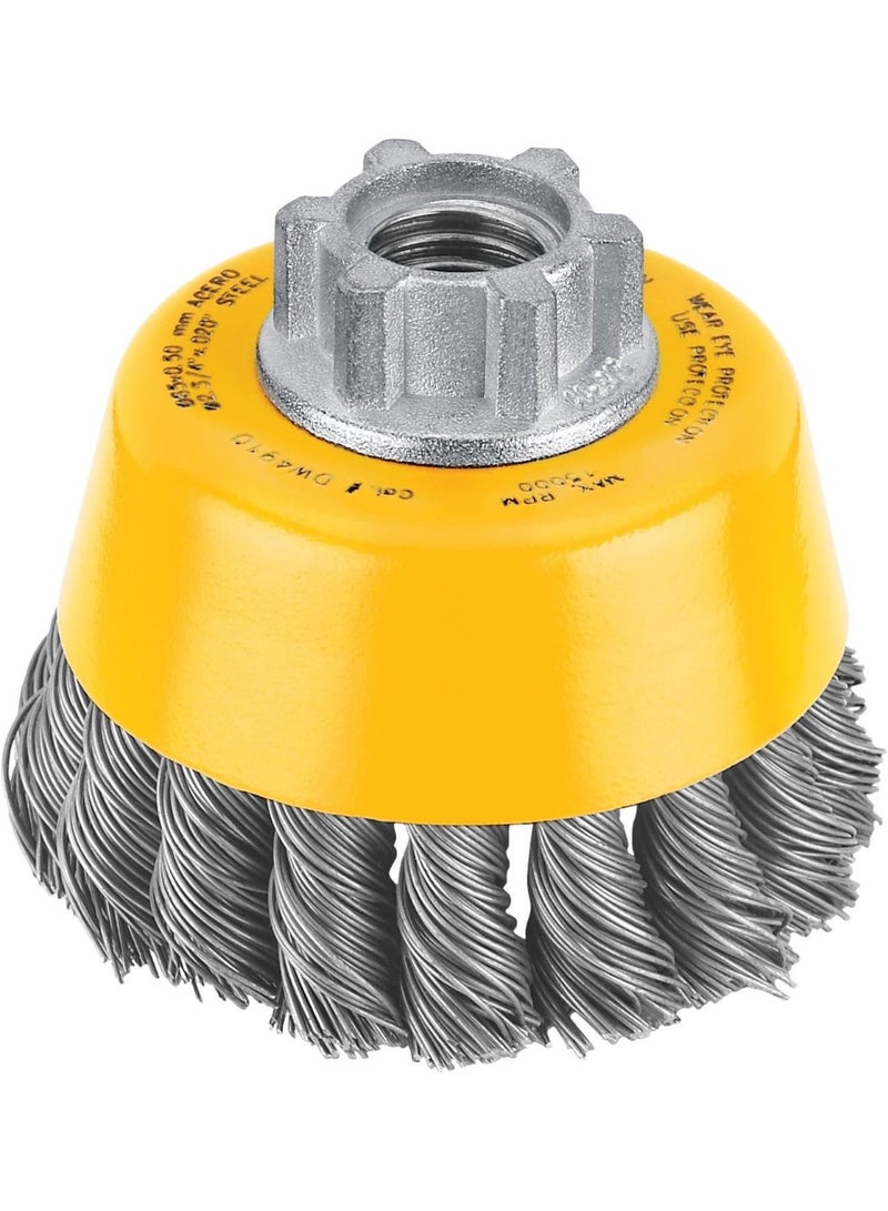 Dewalt 3-Inch Knotted Metal Wire Cup Brush, DW4910 - Image 3