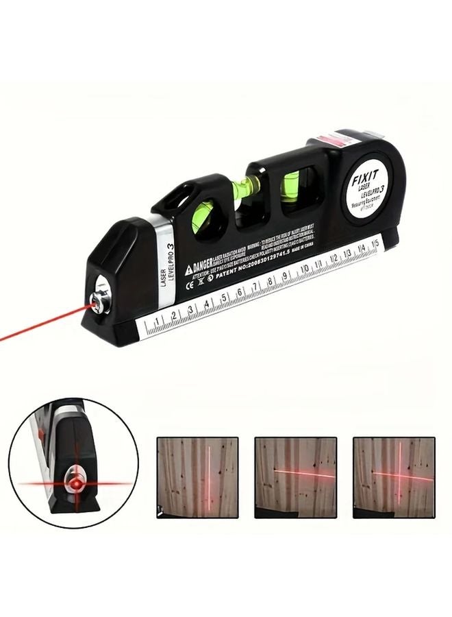 Black Precision Laser Level Kit With Dual Scale Tape Measure - Image 1