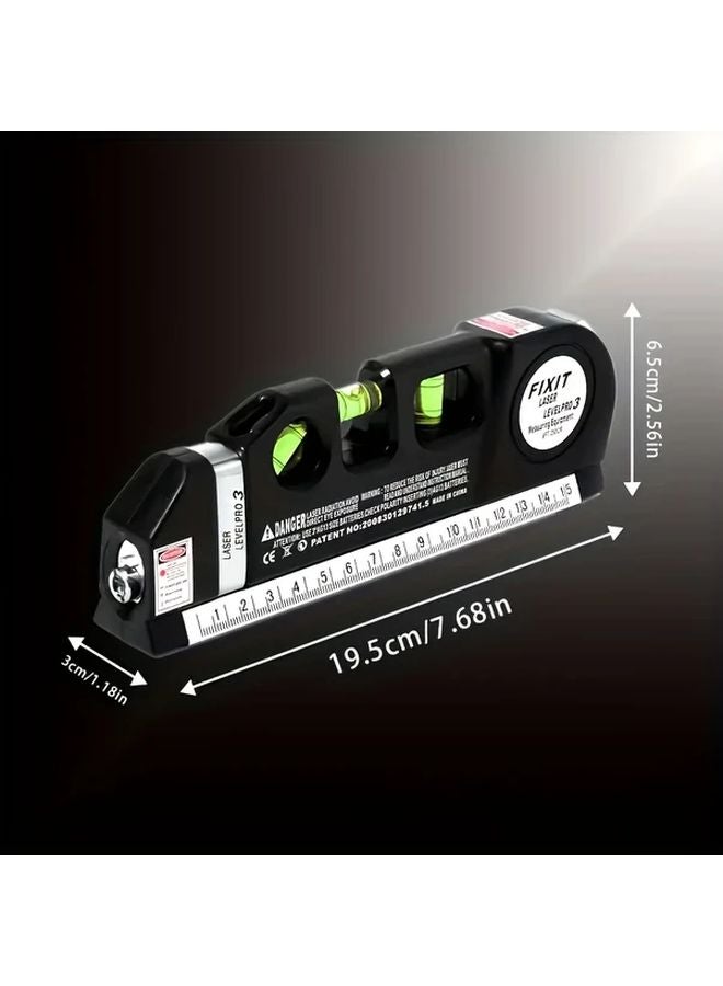 Black Precision Laser Level Kit With Dual Scale Tape Measure - Image 4