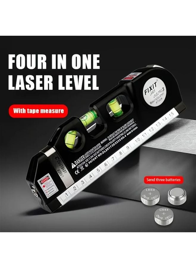 Black Precision Laser Level Kit With Dual Scale Tape Measure - Image 2
