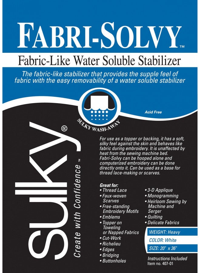 Sulky Fabri-Solvy 20" x 1yd Notion, White