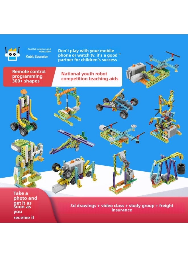 Cool Bit KJ002 Robot Course Learning Kit Compatible With Lego 9686 Power Mechanical Kit-Color:Mechanical Master Building Blocks Motor Battery Box 5 Folding s-Specifications:9686 Kit - Image 1