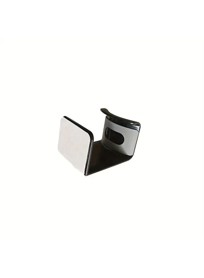 2pcs Black ABS Headphone Stands With Adhesive Hooks Under Desk Cable Organizer - Image 5