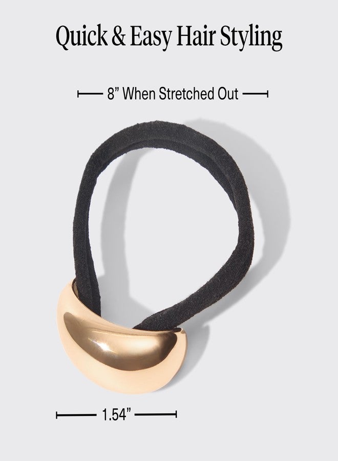 Kitsch Gold Hair Cuff - Metal Ponytail Cuff for Braids, Updos & Everyday Hairstyle | Durable & Elegant Hair Ties | Girl Fashion Accessories - Ideal Gifts For Women - Small, 1pc - Image 5