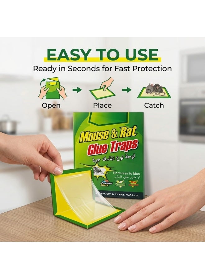 Mouse & Rat Glue Board Traps – Heavy Duty Sticky Mouse Trap Boards for Home, Kitchen, Warehouse & Office | Non-Toxic Rat Catcher Glue Pads | Powerful Pest Control Adhesive Trap for Rats, Mice & Small Rodents - Image 3