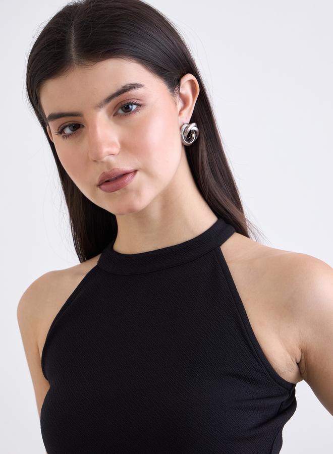 Styli Black Lace Sleeveless Maxi Dress - Image 3