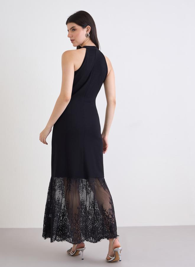 Styli Black Lace Sleeveless Maxi Dress - Image 4