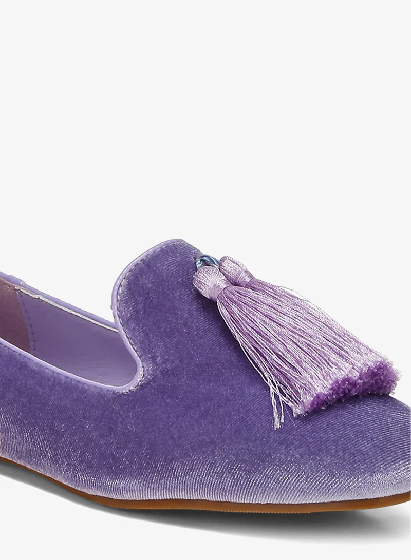 London Rag Lilac Iconic Tassel Detail Velvet Loafers in Lilac for Women | Best Price UAE
