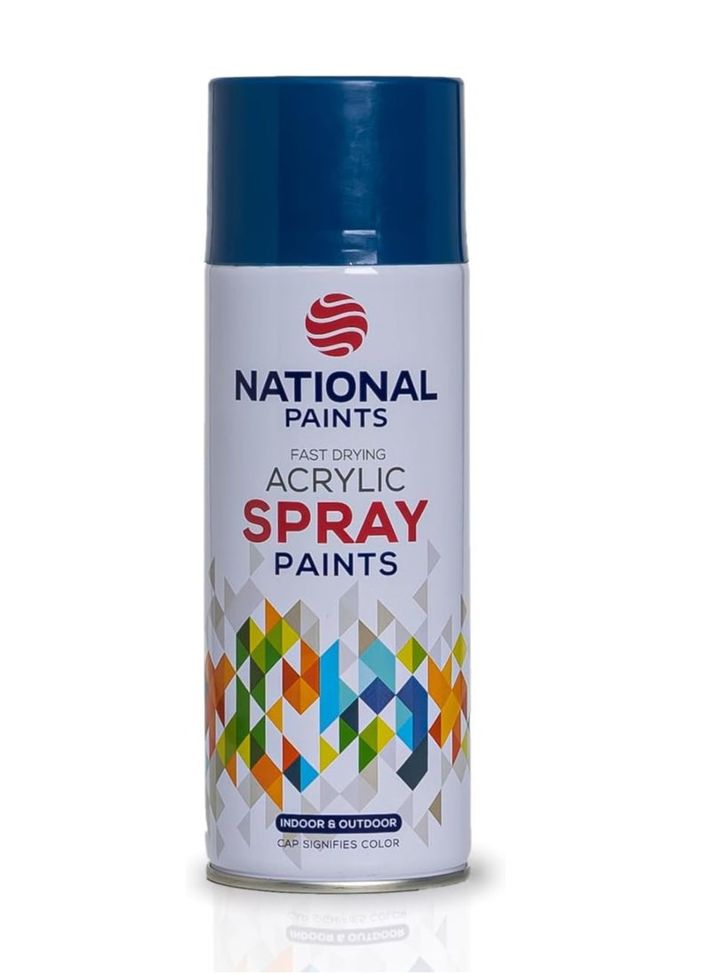 National - Spray Paint - Dark Blue 213 - 400ML National Paints Fast Drying Acrylic - Image 1