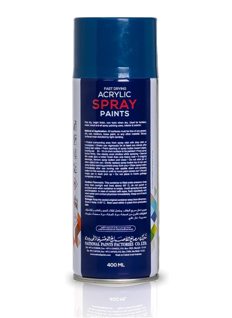 National - Spray Paint - Dark Blue 213 - 400ML National Paints Fast Drying Acrylic - Image 1