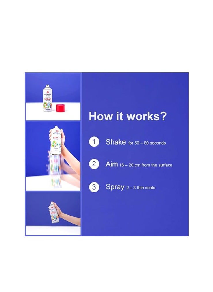 National - Spray Paint - Dark Blue 213 - 400ML National Paints Fast Drying Acrylic - Image 1