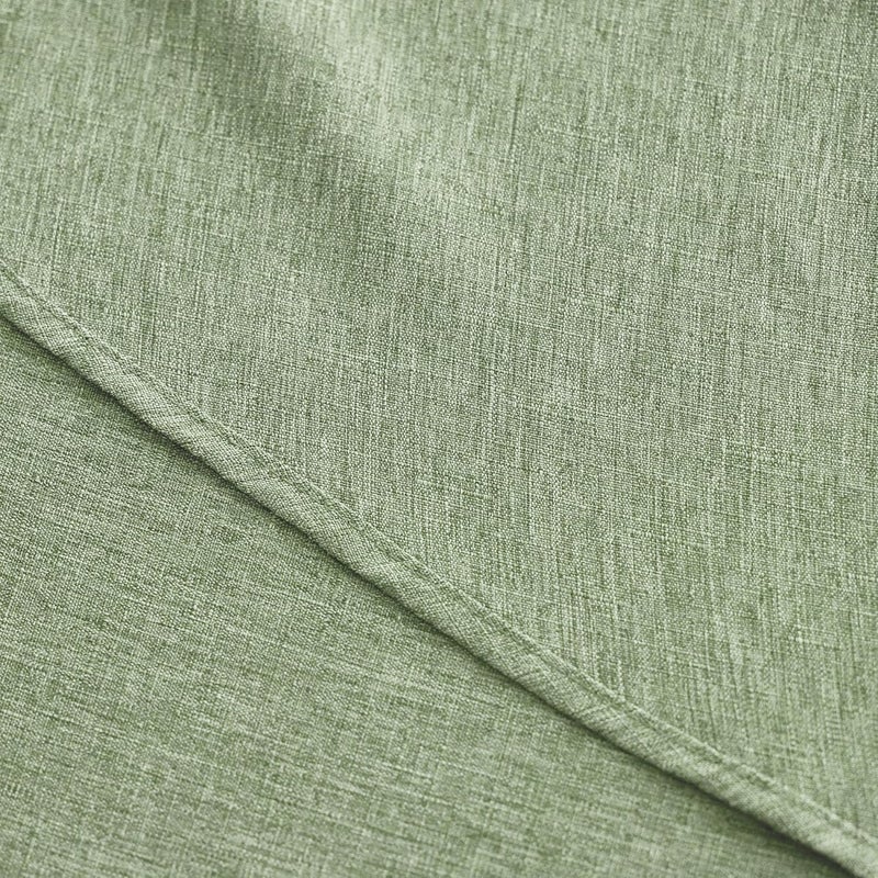 Waterproof Faux Linen Round Tablecloth - Sage Green, 60 Inch - Image 4